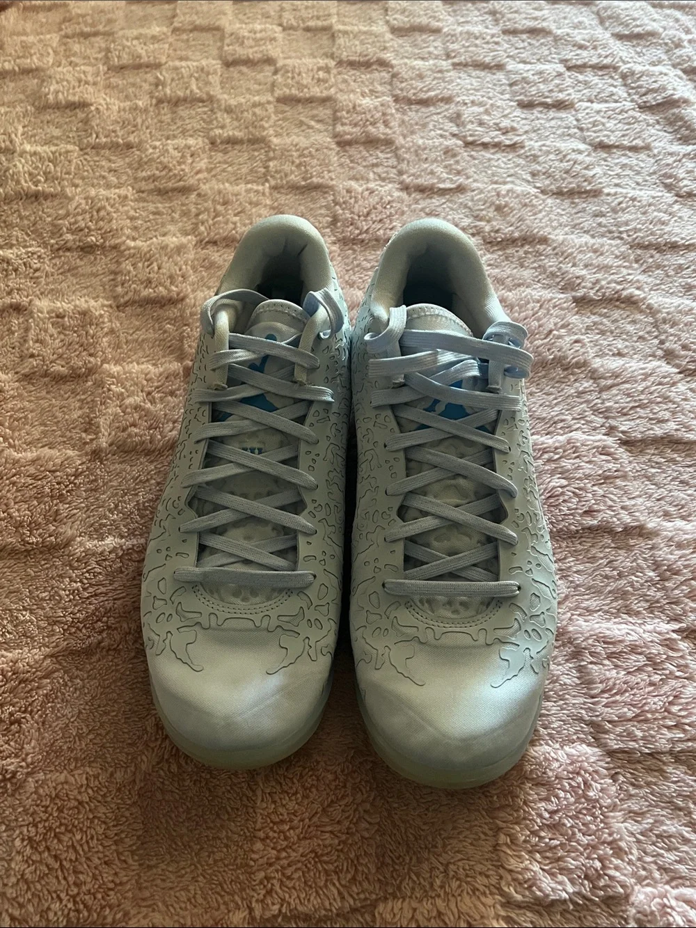 Jordan Men's Athletic Shoes Light Gray with Light Blue Accents